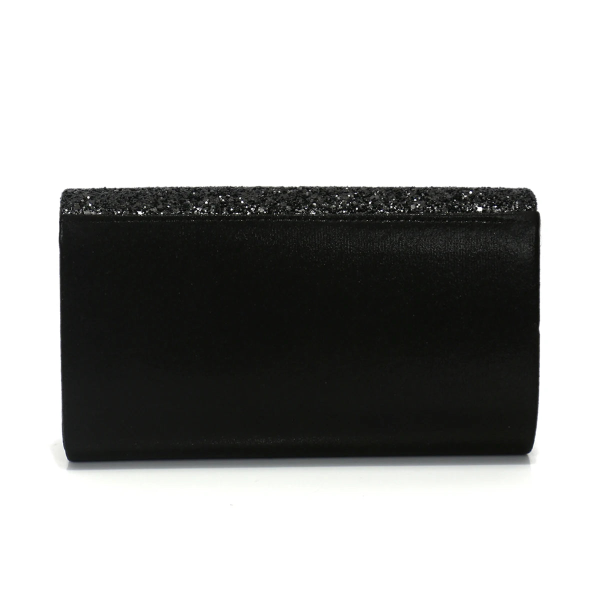 Borsa Clutch Rigida Glitter con Chiusura Geometrica