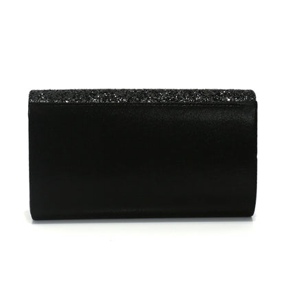 Borsa Clutch Rigida Glitter con Chiusura Geometrica