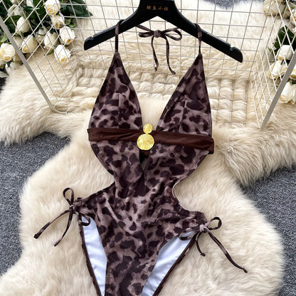 Set 2 Pezzi Mare | Costume Leopardato + Gonna con Spacco