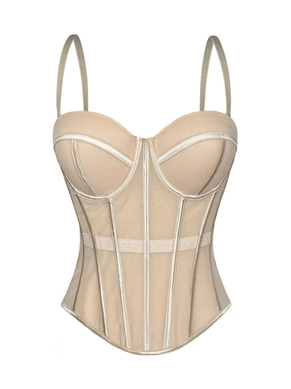 Bustier Elegante con Stecche e Coppe Preformate