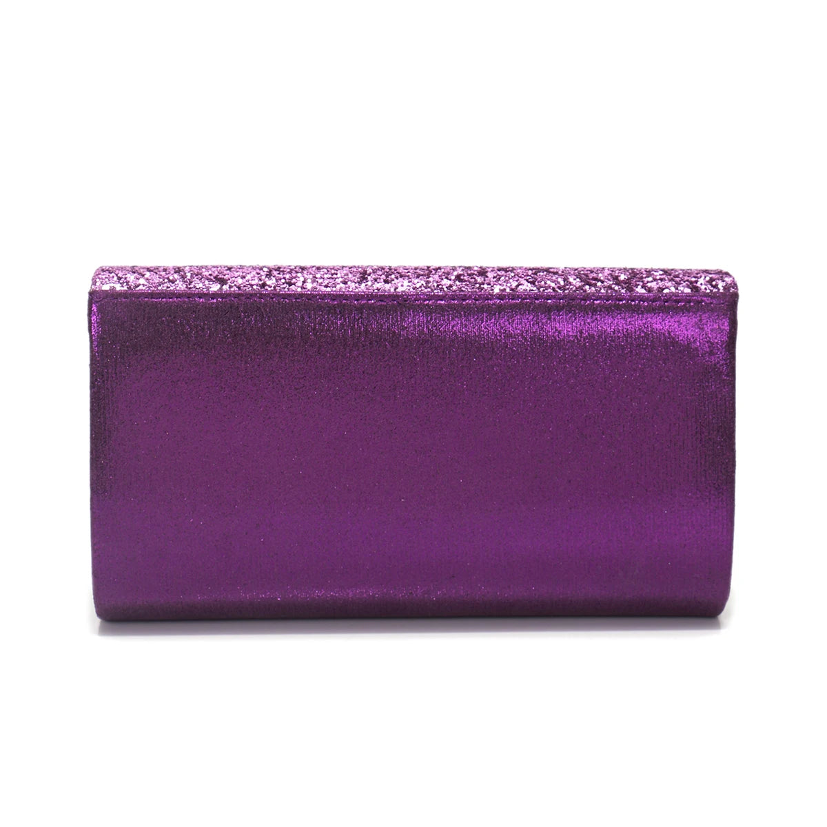 Borsa Clutch Rigida Glitter con Chiusura Geometrica