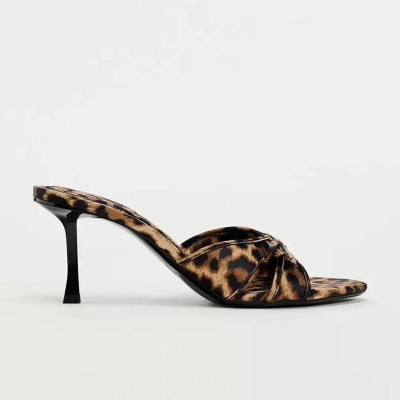 Sandali Slingback Leopardati con Tacco a Spillo | Scarpe Estive Donna