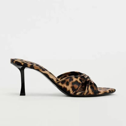 Sandali Slingback Leopardati con Tacco a Spillo | Scarpe Estive Donna