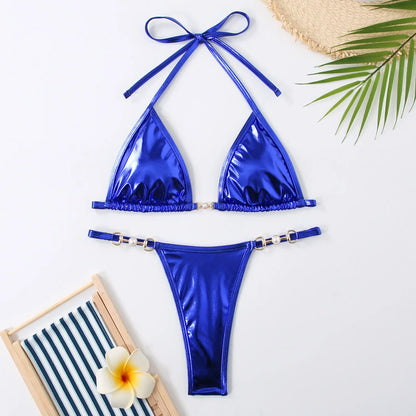Bikini Triangolo Tinta Unita | Costume da Bagno Brasiliano Sexy