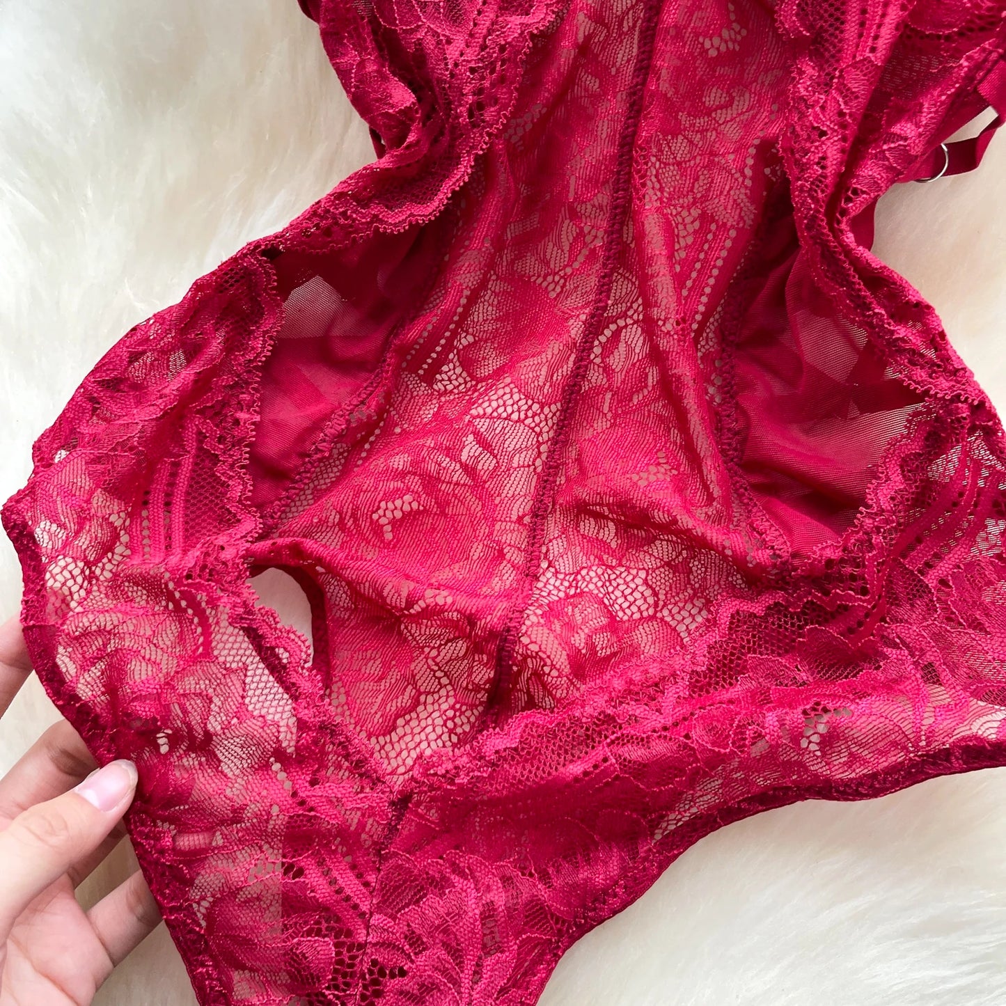 Body Corsetto in Pizzo Floreale con Stringhe Laterali