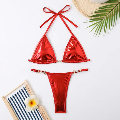 Bikini Triangolo Tinta Unita | Costume da Bagno Brasiliano Sexy