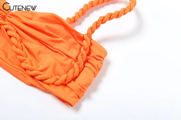 Set Coordinato Top a Bustino e Gonna Lunga Cut-Out