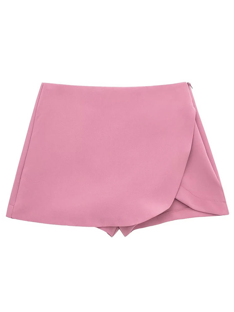 Gonna Pantalone a Vita Alta con Zip Laterale