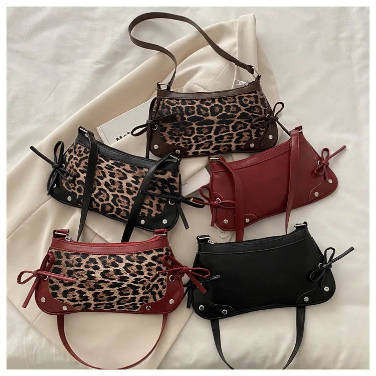 Borsa a Tracolla Leopardata Stile Coquette