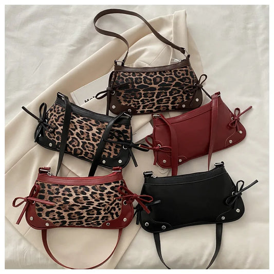 Borsa a Tracolla Leopardata Stile Coquette