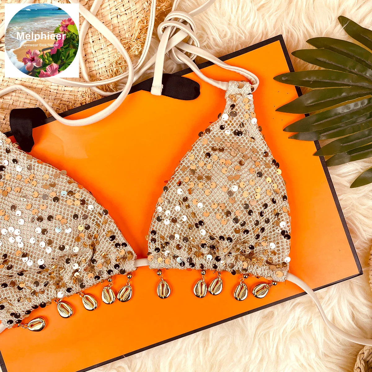 Bikini Luxury Glitter con Dettaglio Gioiello