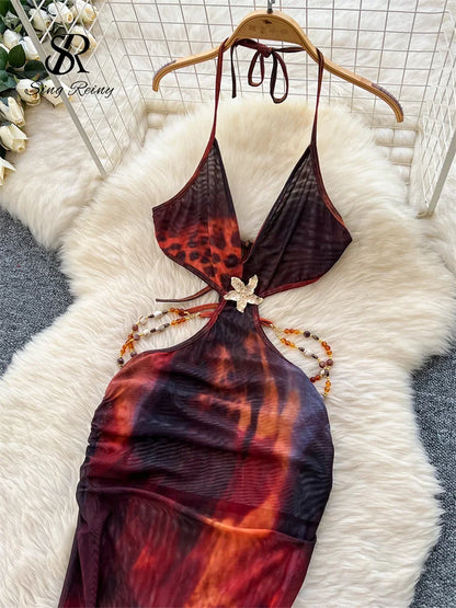 Abito Lungo Boho da Spiaggia | Vestito Estivo con Spacco