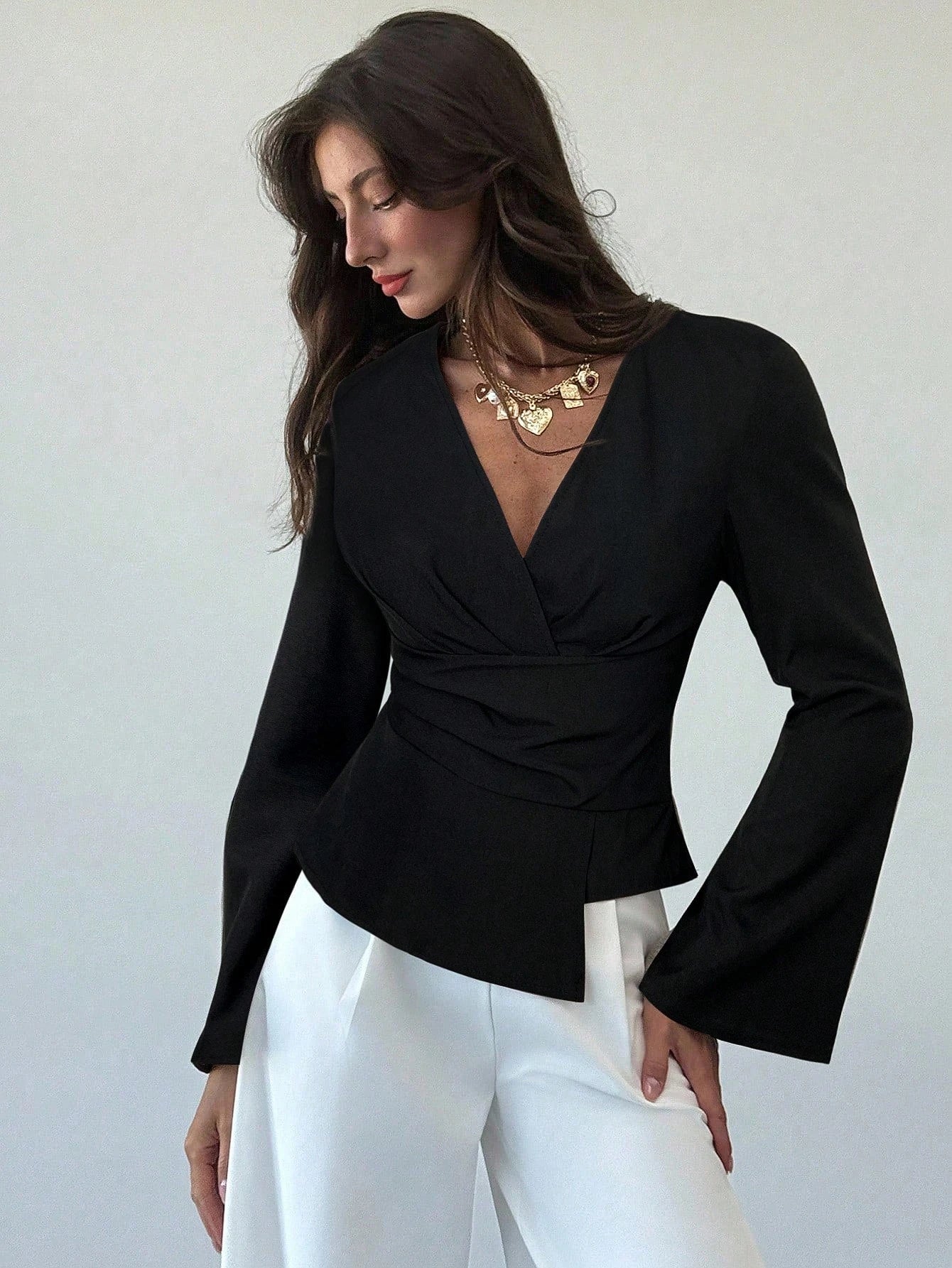 Haut croisé asymétrique pour femme