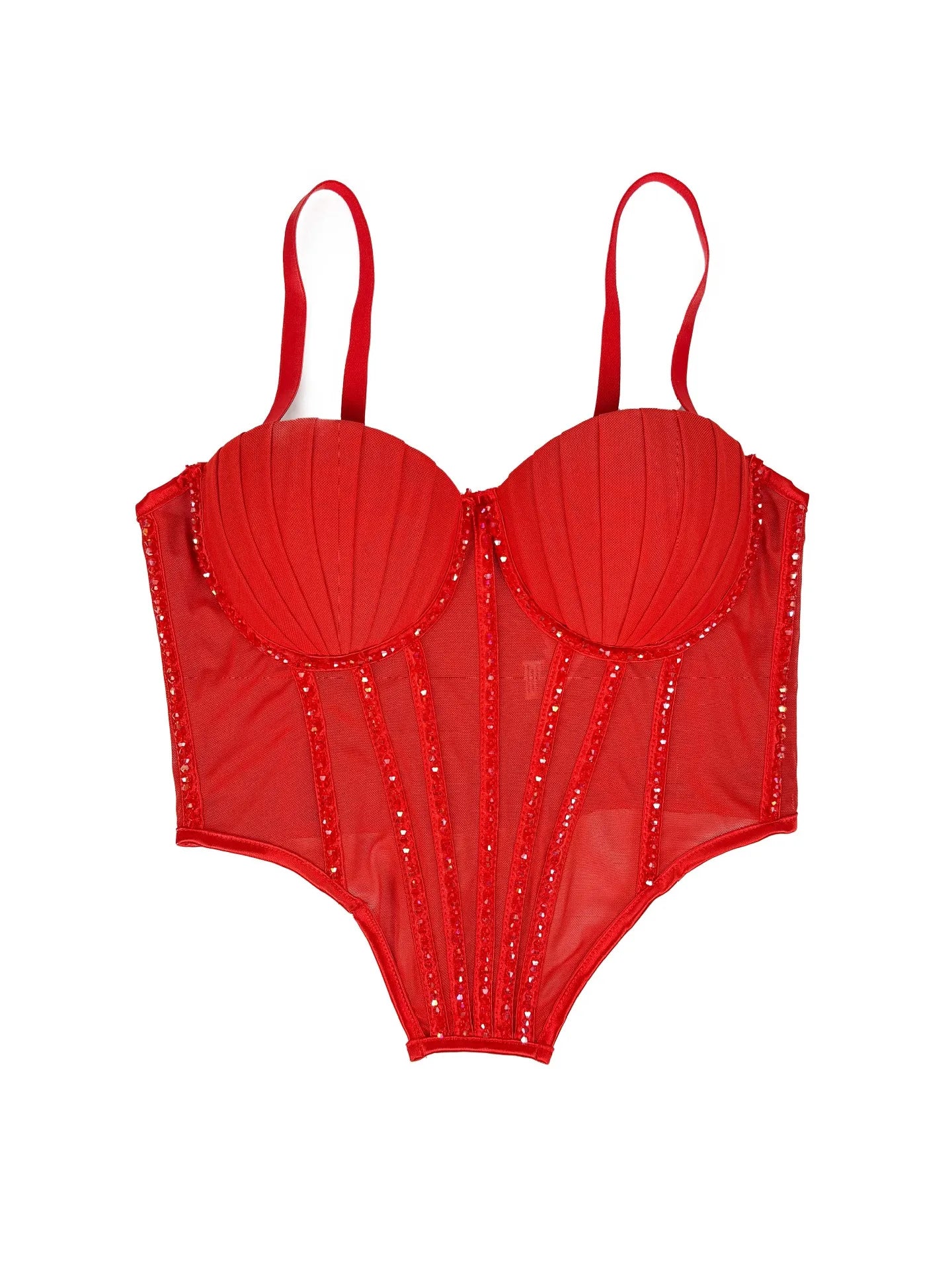 Body Corsetto Nero con Strass e Brillantini