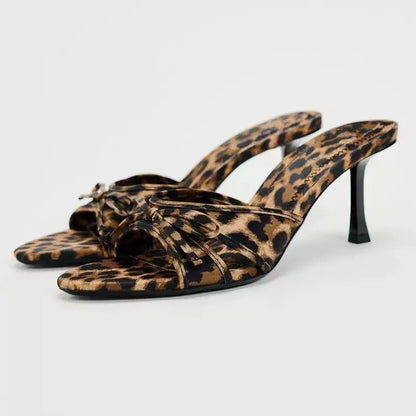 Sandali Slingback Leopardati con Tacco a Spillo | Scarpe Estive Donna