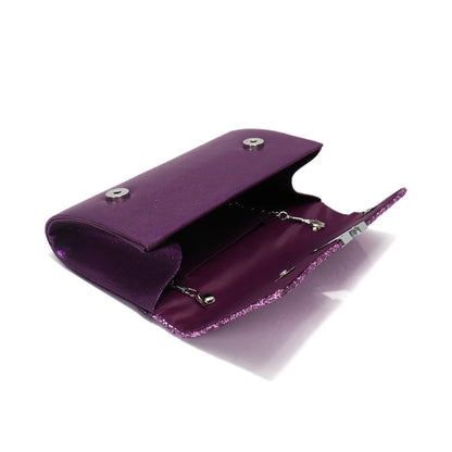 Borsa Clutch Rigida Glitter con Chiusura Geometrica