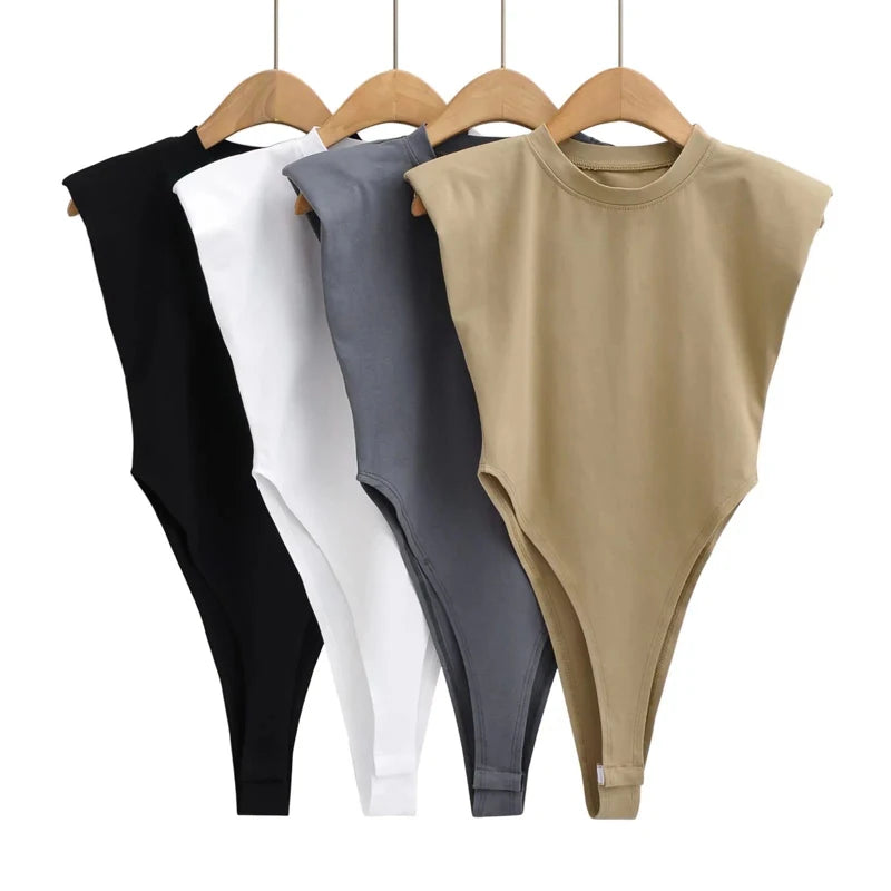 Body Smanicato con Spalline Imbottite