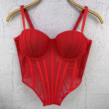 Body Corsetto Nero con Strass e Brillantini