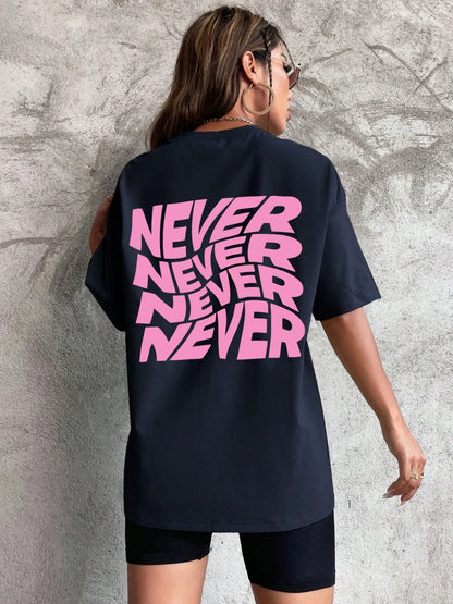 T-shirt Oversize Donna "NEVER"