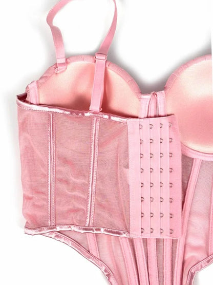Body Corsetto Nero con Strass e Brillantini
