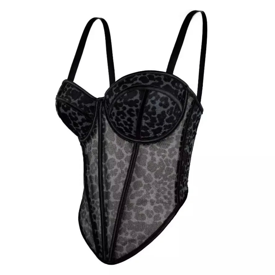 Body Corsetto Nero con Strass e Brillantini