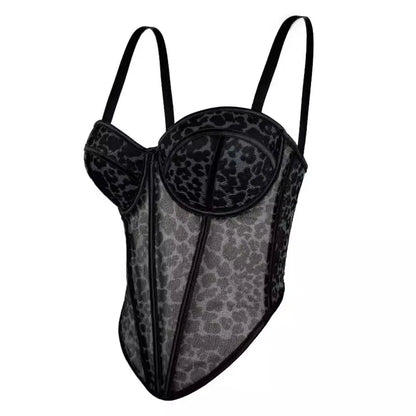 Body Corsetto Nero con Strass e Brillantini