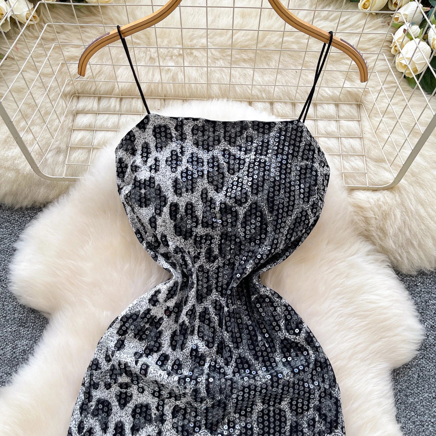 Abito Mini Leopardato con Paillettes - Rosboutiquechic