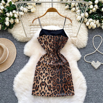 Abito Mini Leopardato con Paillettes - Rosboutiquechic