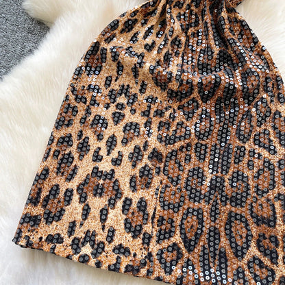Abito Mini Leopardato con Paillettes - Rosboutiquechic