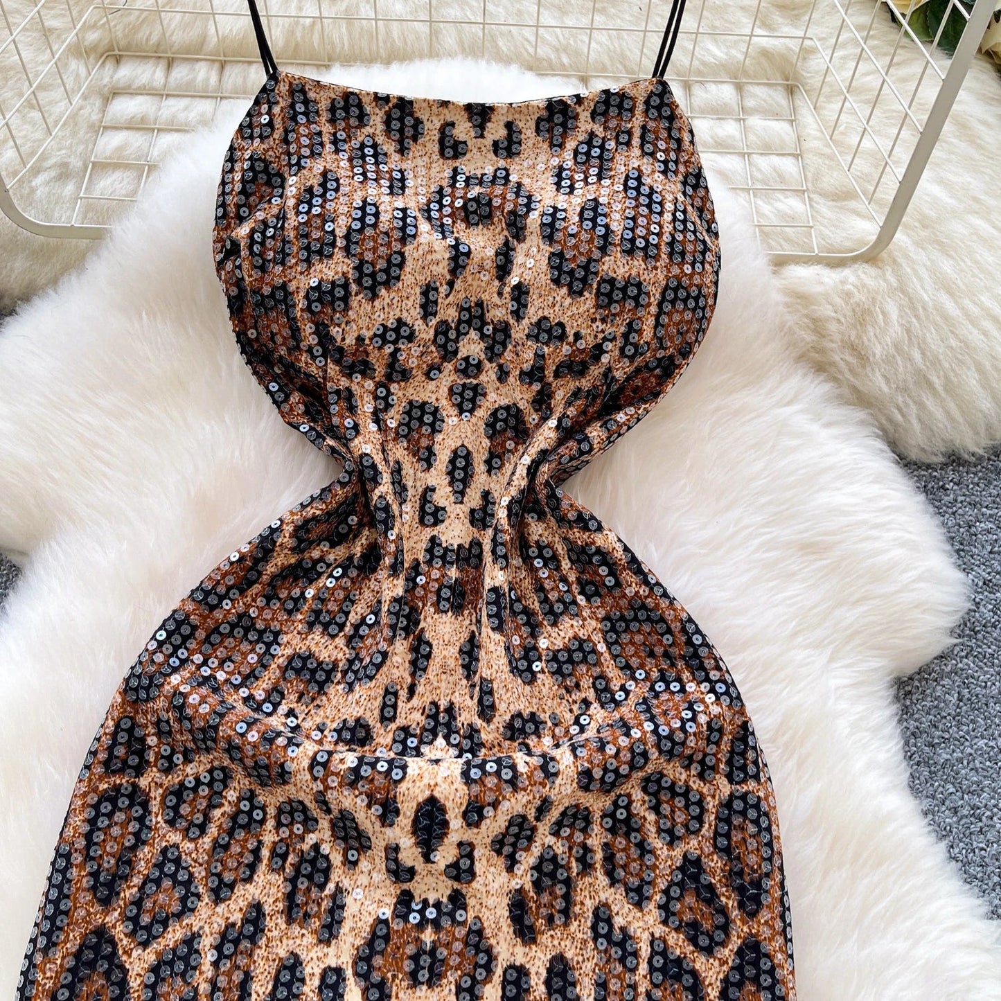 Abito Mini Leopardato con Paillettes - Rosboutiquechic
