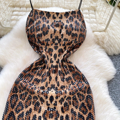 Abito Mini Leopardato con Paillettes - Rosboutiquechic