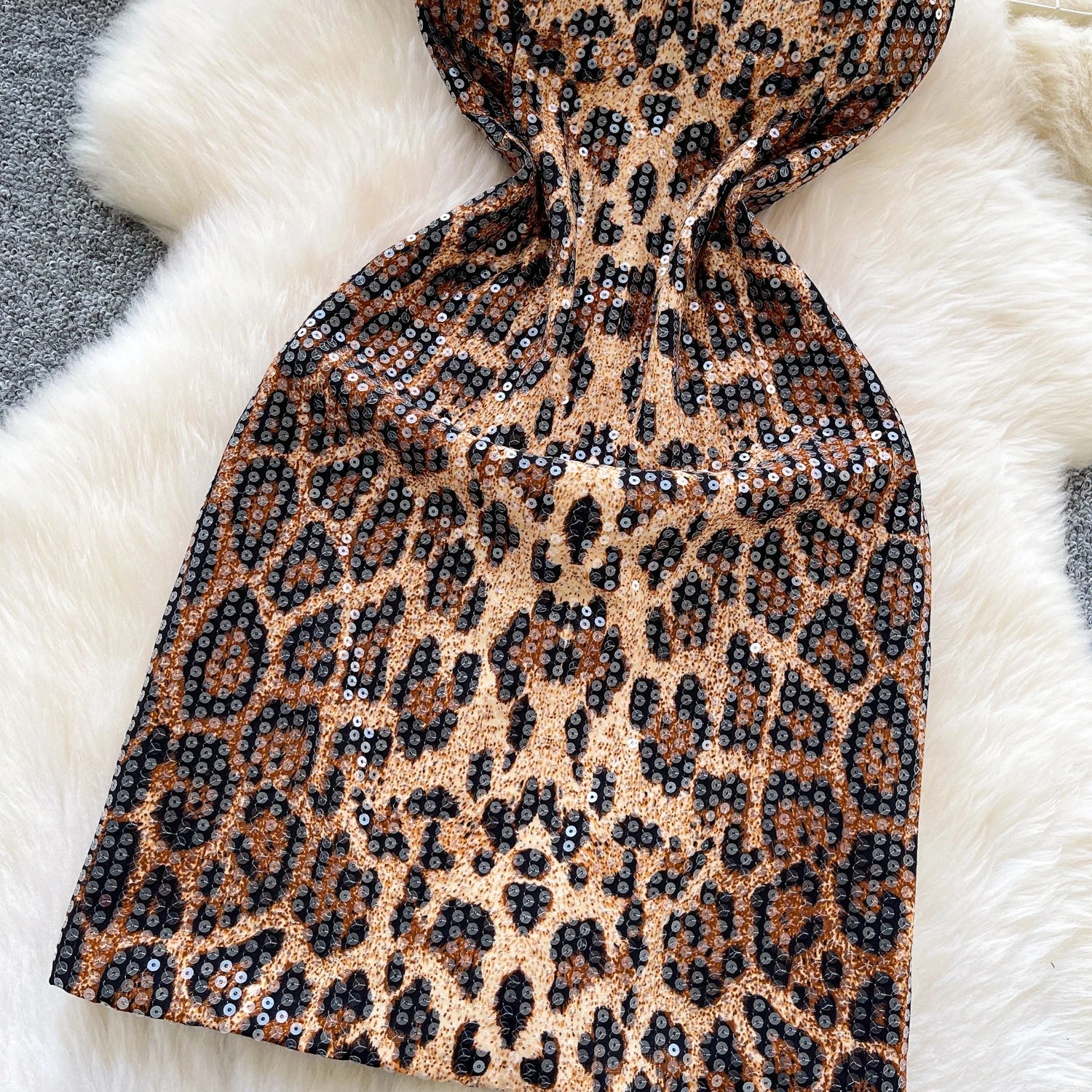 Abito Mini Leopardato con Paillettes - Rosboutiquechic