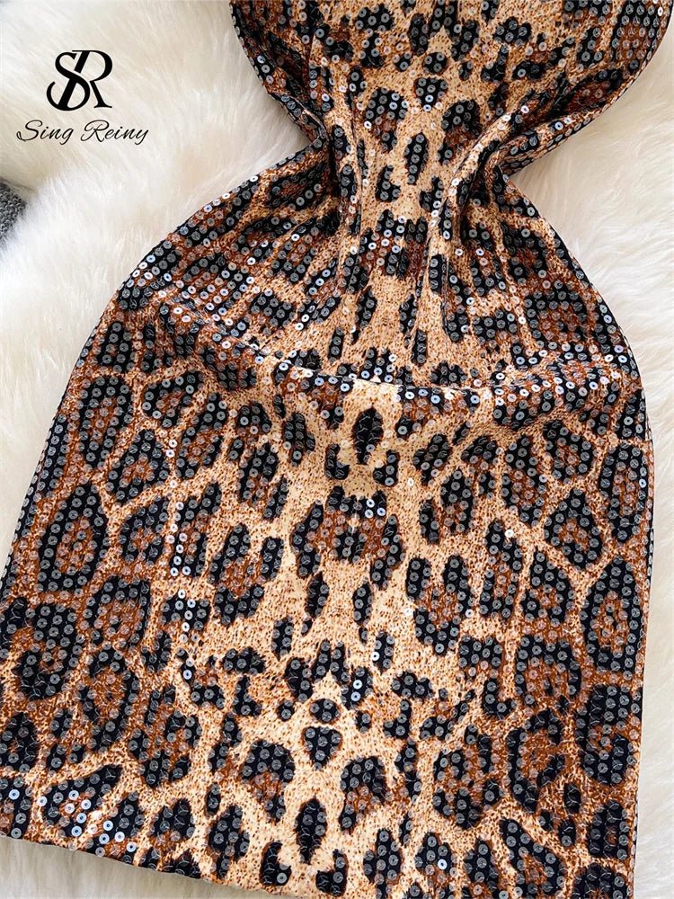 Abito Mini Leopardato con Paillettes - Rosboutiquechic