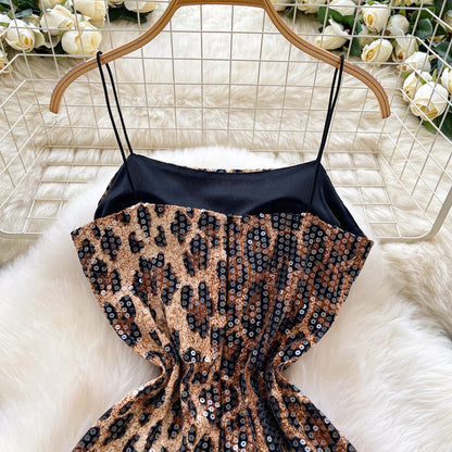Abito Mini Leopardato con Paillettes - Rosboutiquechic
