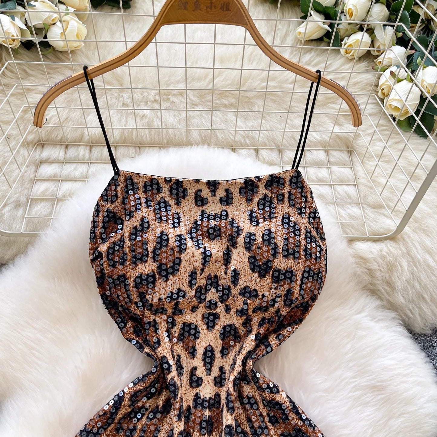 Abito Mini Leopardato con Paillettes - Rosboutiquechic