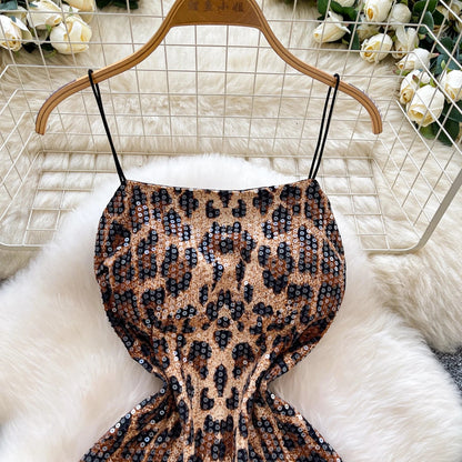 Abito Mini Leopardato con Paillettes - Rosboutiquechic