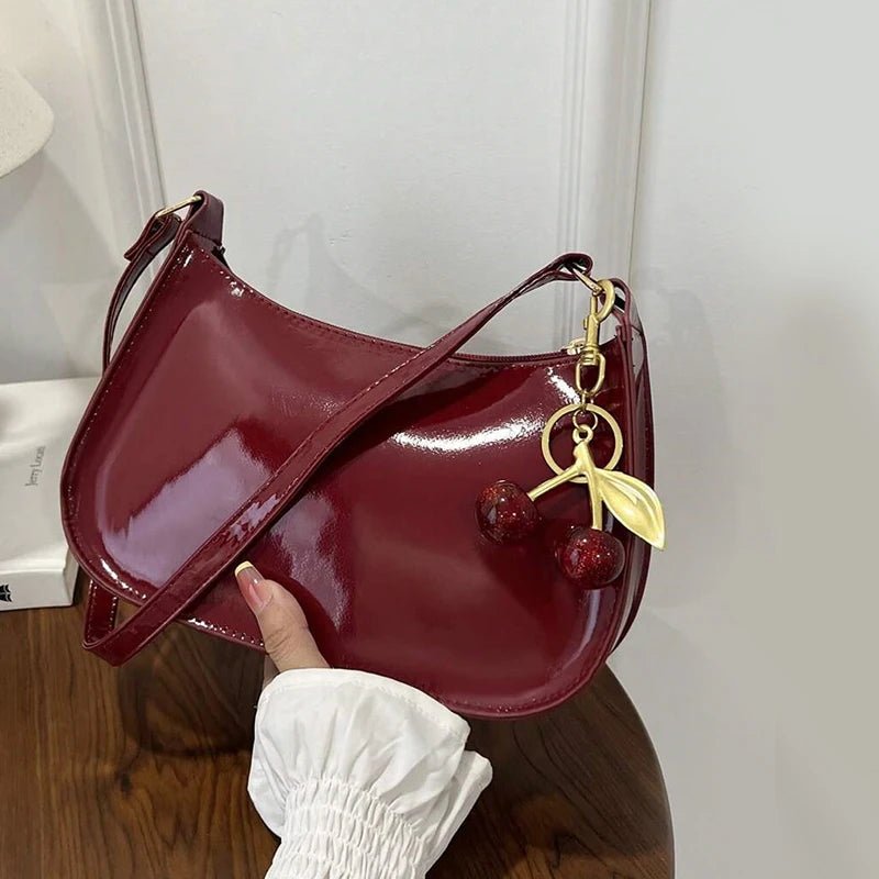 Borsa Baguette Effetto Vernice Elegante - Rosboutiquechic