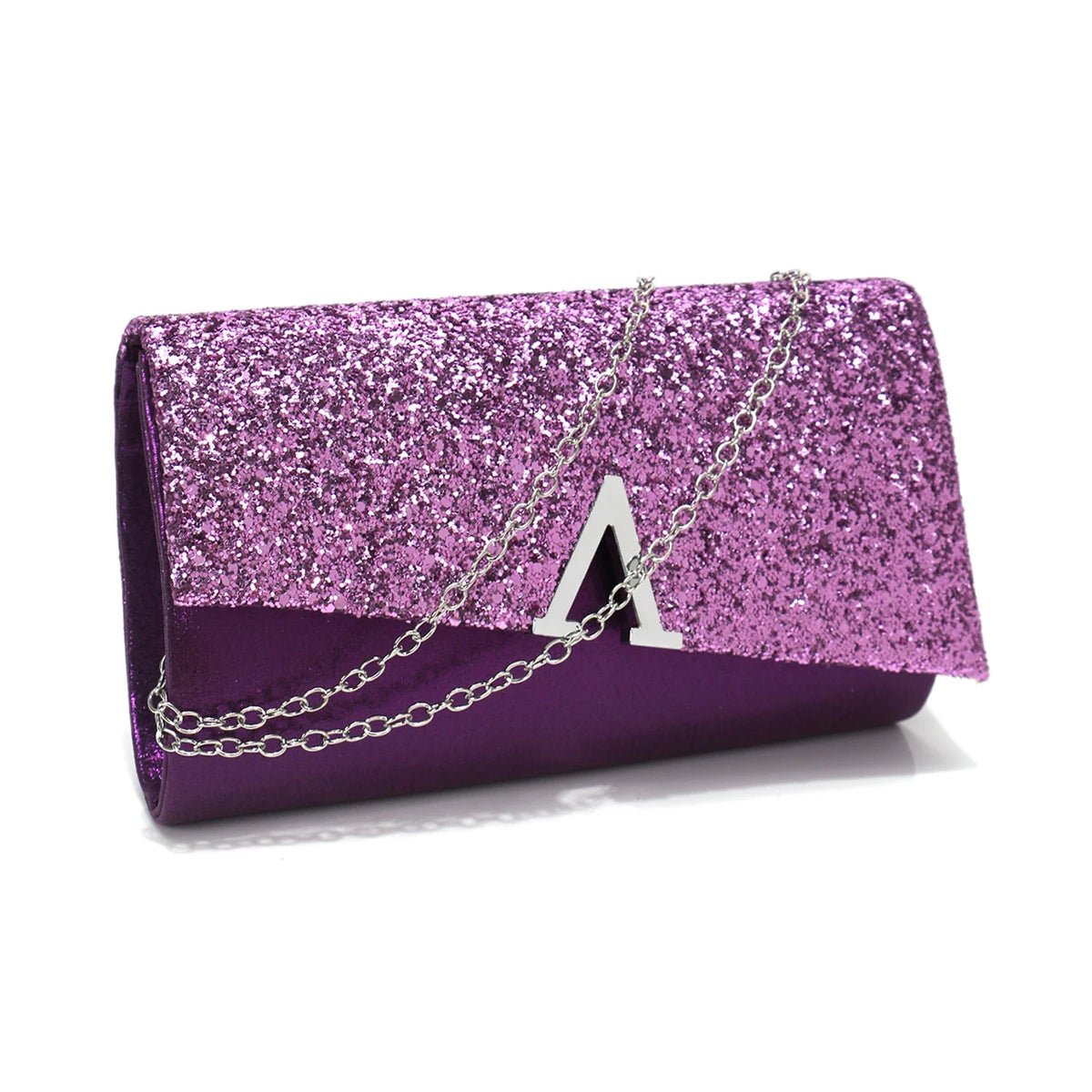 Borsa Clutch Rigida Glitter con Chiusura Geometrica - Rosboutiquechic
