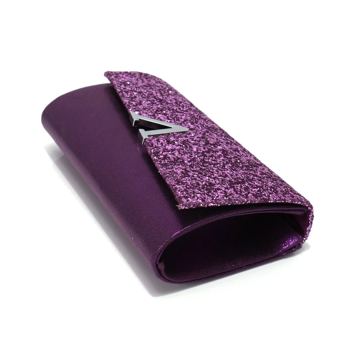 Borsa Clutch Rigida Glitter con Chiusura Geometrica - Rosboutiquechic