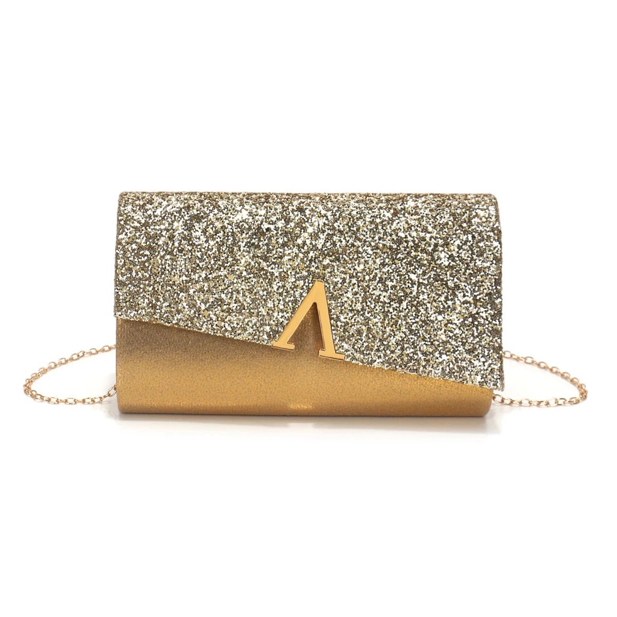 Borsa Clutch Rigida Glitter con Chiusura Geometrica - Rosboutiquechic