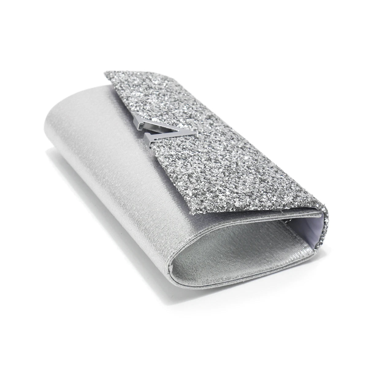 Borsa Clutch Rigida Glitter con Chiusura Geometrica - Rosboutiquechic