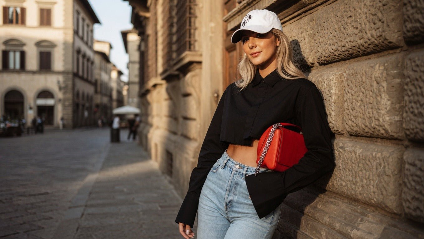 Camicia Corta Donna Crop Top in Cotone Slim Fit - Rosboutiquechic