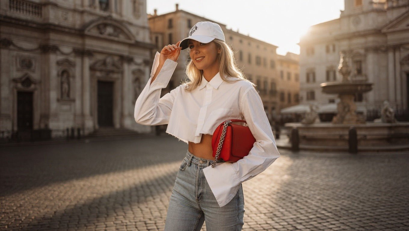 Camicia Corta Donna Crop Top in Cotone Slim Fit - Rosboutiquechic