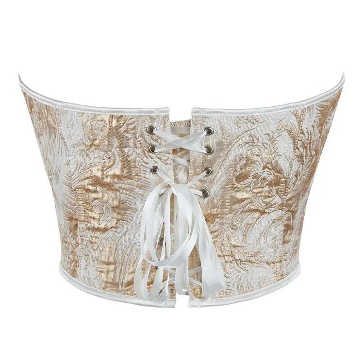 Corsetto Bustier Jacquard Stile Barocco con Stringhe - Rosboutiquechic