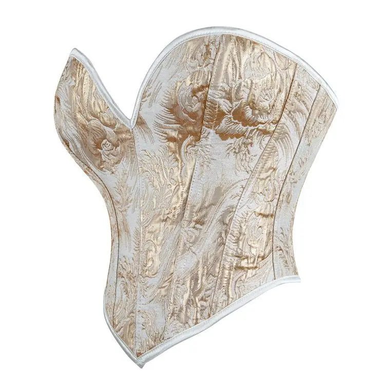 Corsetto Bustier Jacquard Stile Barocco con Stringhe - Rosboutiquechic