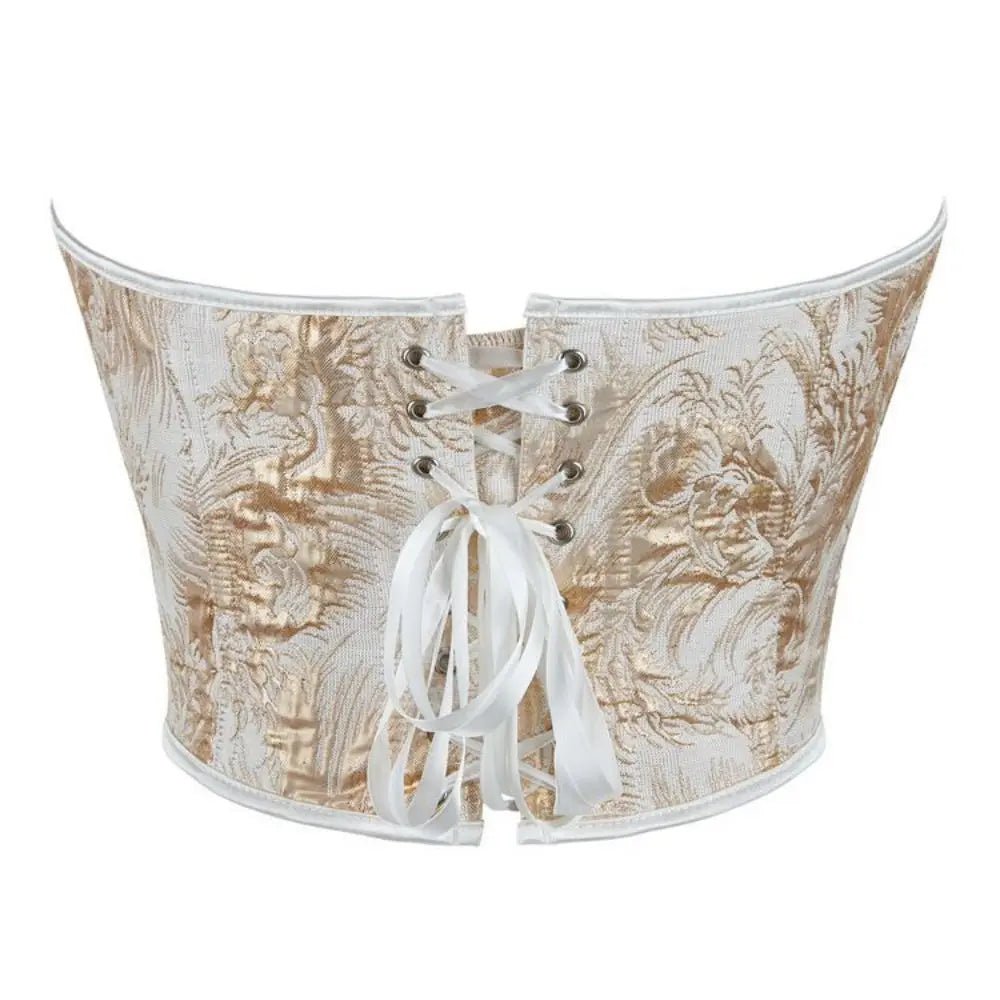 Corsetto Bustier Jacquard Stile Barocco con Stringhe - Rosboutiquechic