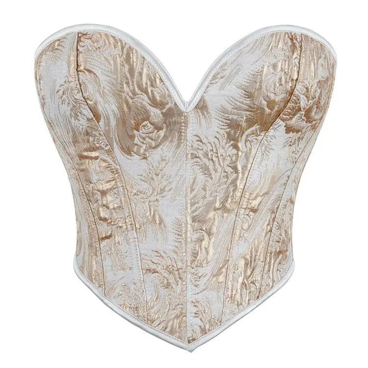 Corsetto Bustier Jacquard Stile Barocco con Stringhe - Rosboutiquechic
