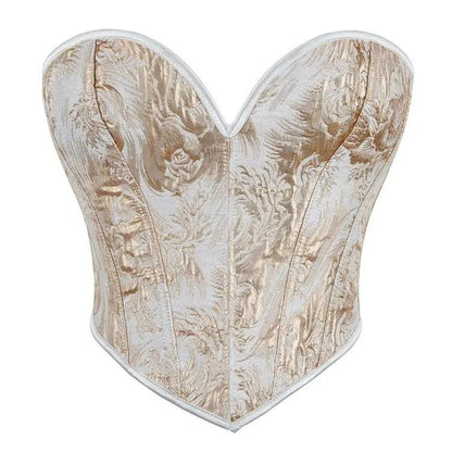 Corsetto Bustier Jacquard Stile Barocco con Stringhe - Rosboutiquechic