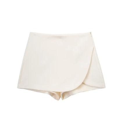Gonna Pantalone a Vita Alta con Zip Laterale - Rosboutiquechic