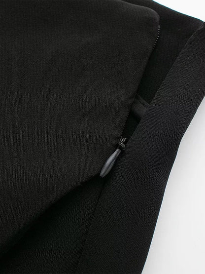 Gonna Pantalone a Vita Alta con Zip Laterale - Rosboutiquechic